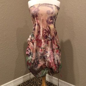 Lapis strapless dress